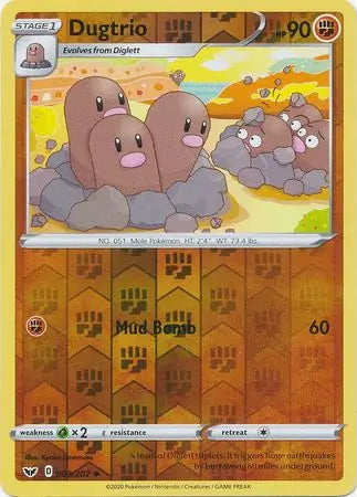Sword & Shield Dugtrio #93/202 reverse holo